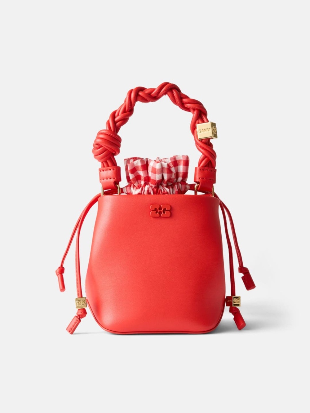 Ganni Bou Bucket Mini Vichy Pouch